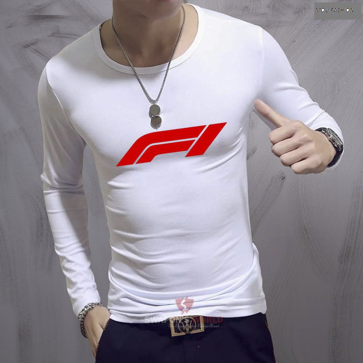 White Full Sleeve T-Shirt By MOU FASHION