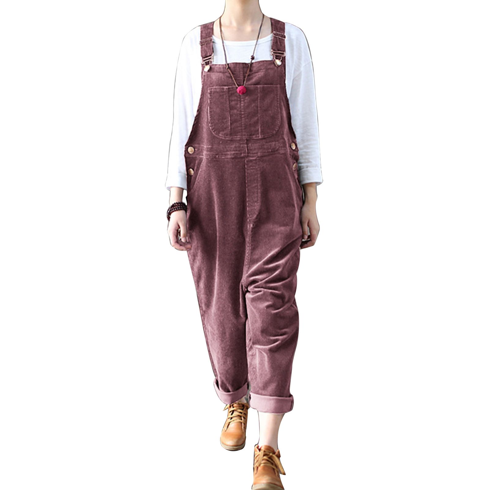 Women Jumpsuit Straight Buttons Sleeveless Jumpsuit