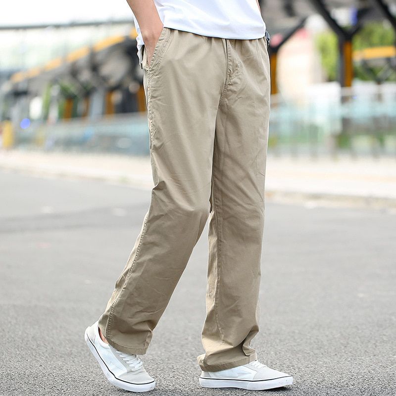 Mens Cargo Pants Loose Wide Military Style Tactical Cotton Overalls Streetwear Casual Trousers For Men PA63
