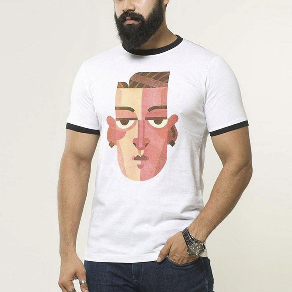Men's Printed T-shirt-T-22