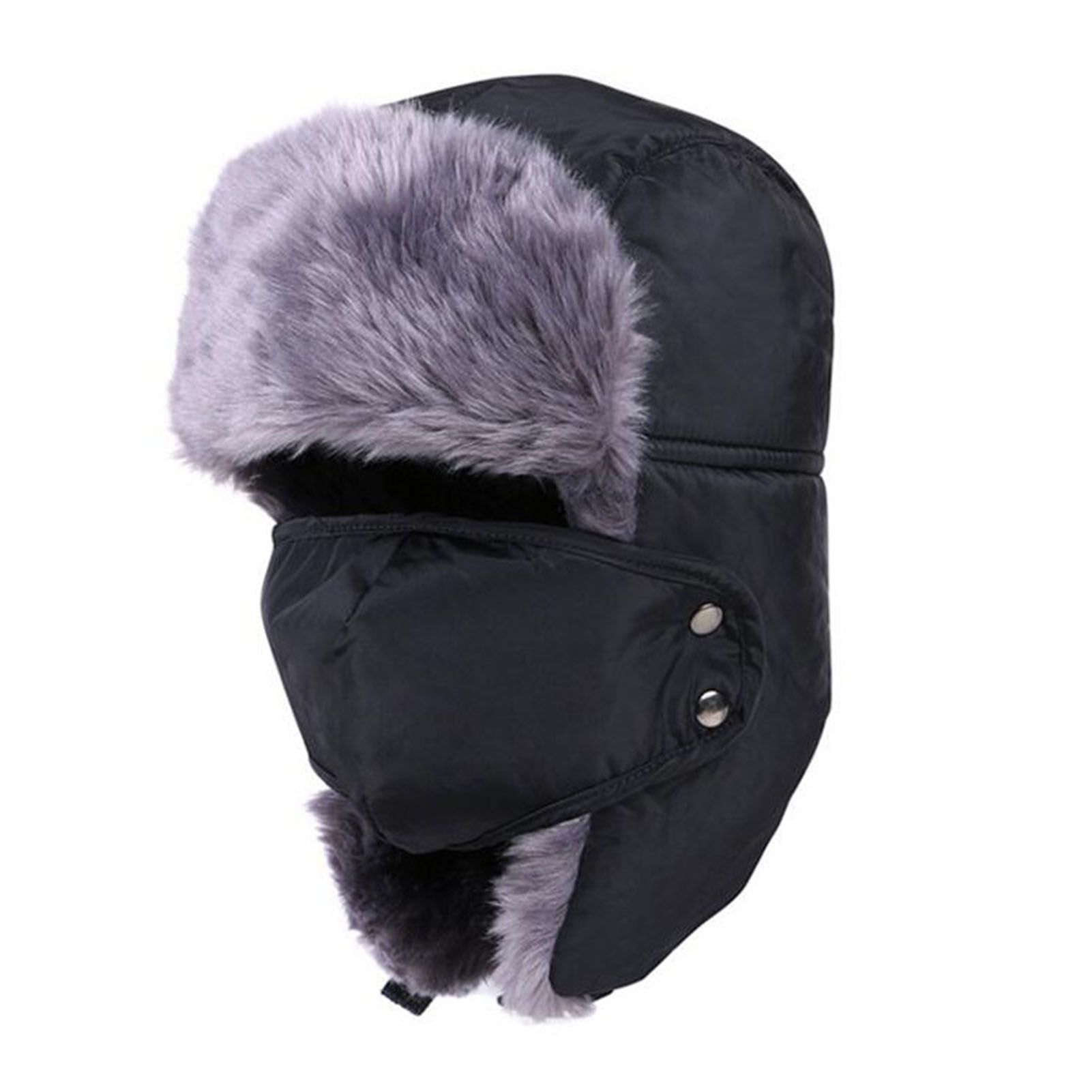 Hat Pure Color Warm Buttons Unisex Cap