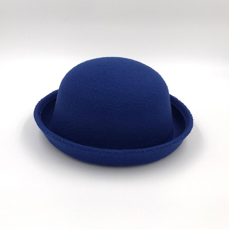 Retail Little girls fedora hat Dome cap Children dress hats Kids caps felt hats wool felting Bowler hat