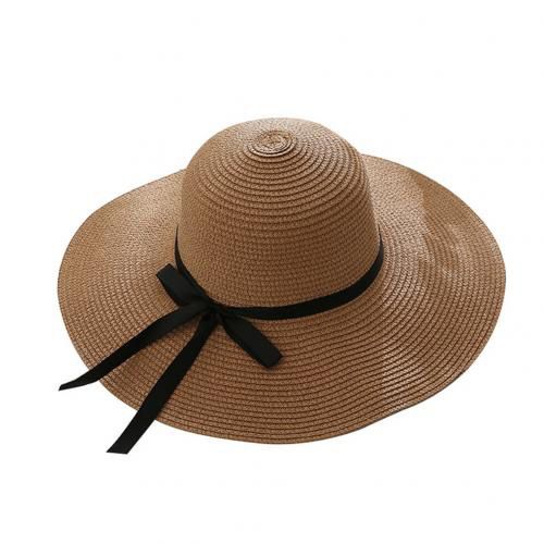 Women Summer Travel Beach UV Protection Bowknot Wide Brim Straw Hat Sun Cap UV Protection Bowknot Wide Brim Straw Hat Sun Cap