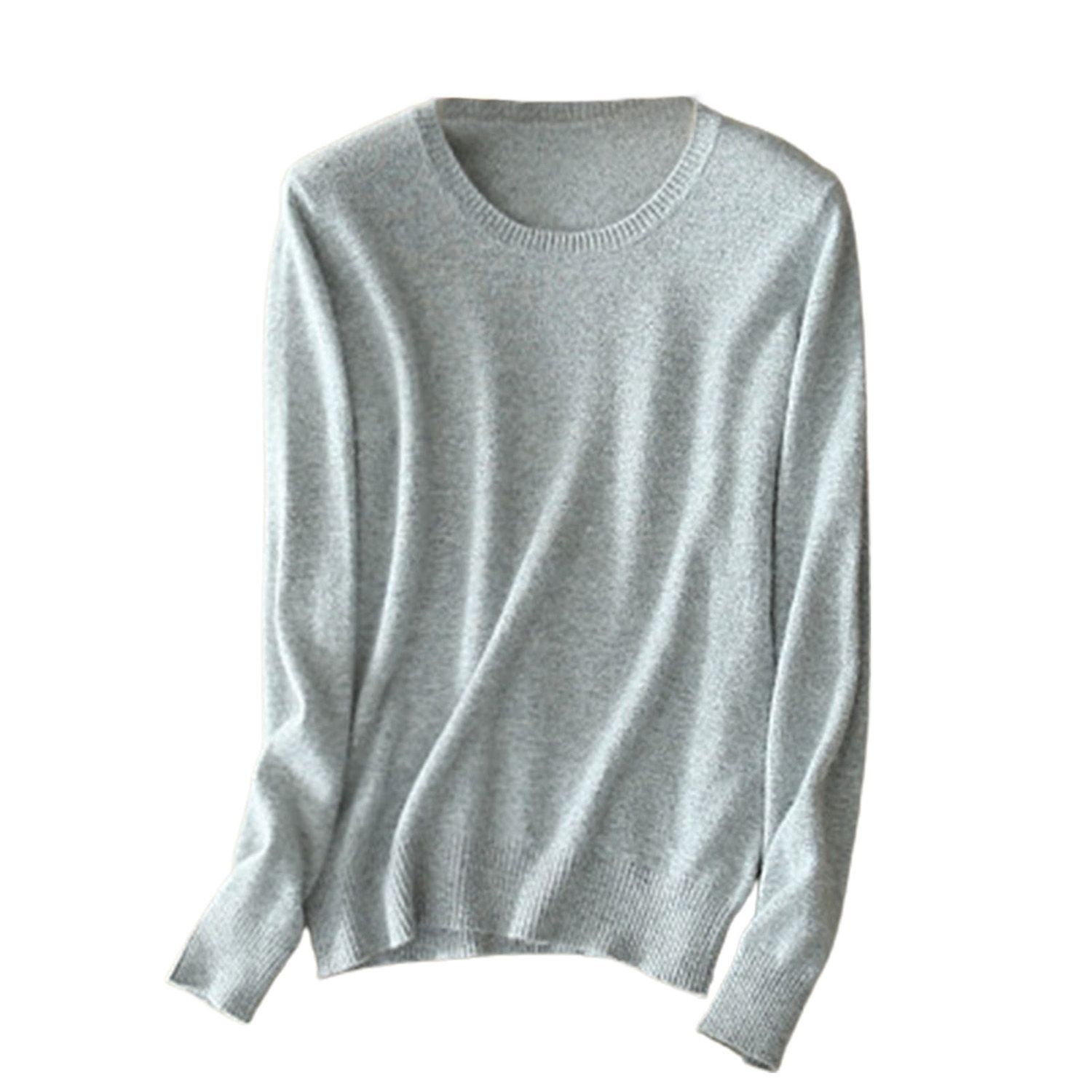 Women Pullover Round Neck Sweat-absorbing Stretchy Pullover