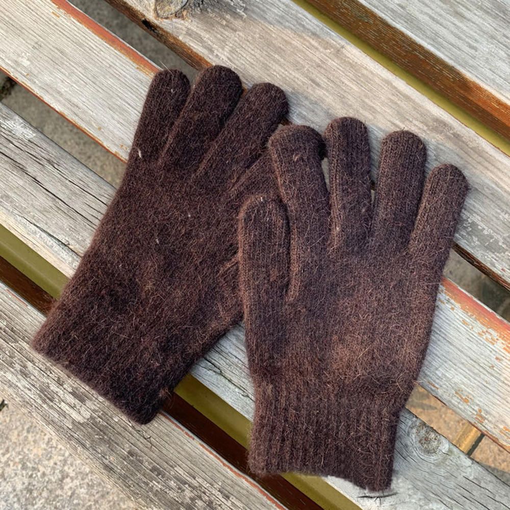 1Pair Gloves Women's Winter Solid Color Plush Warm Riding Gloves  Women Winter Gloves Knitted Gloves Thick Colorful Lady Gloves