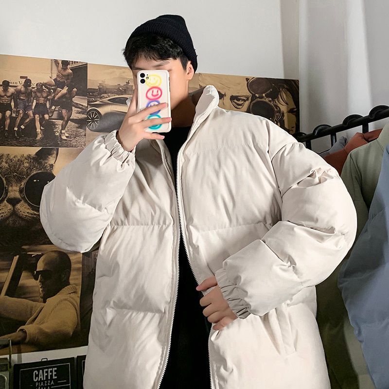 Men Harajuku Colorful Bubble Coat Winter Jacket Mens Streetwear Hop Parka Korean Black Clothes Puffer Jackets