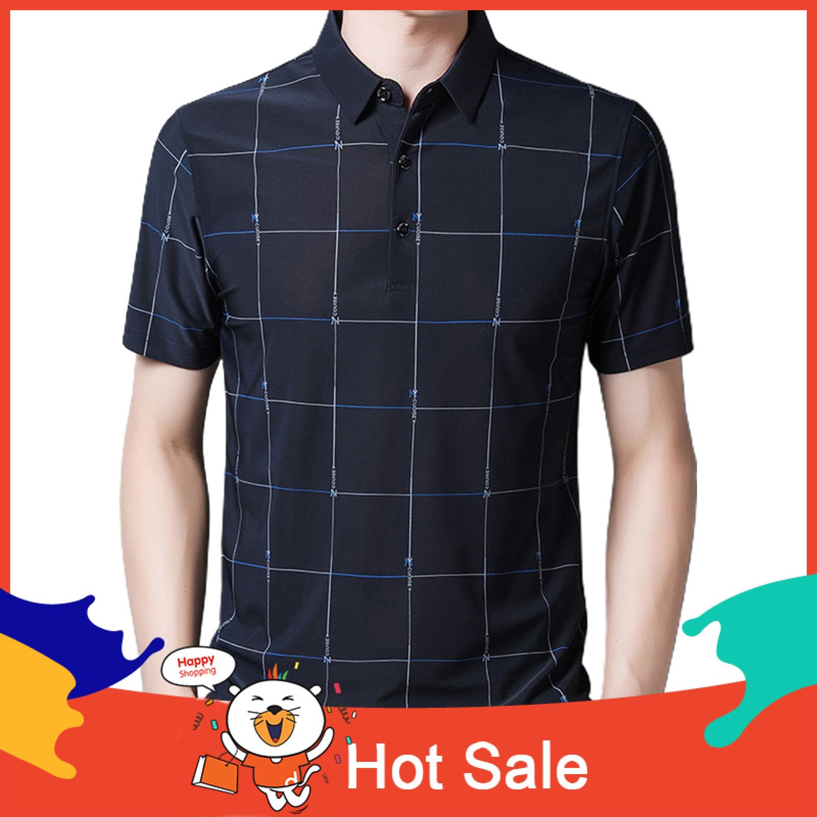 Shirt Smooth Business Style Polyester Fiber Fashion Men Lapel  Upper for Daily Life