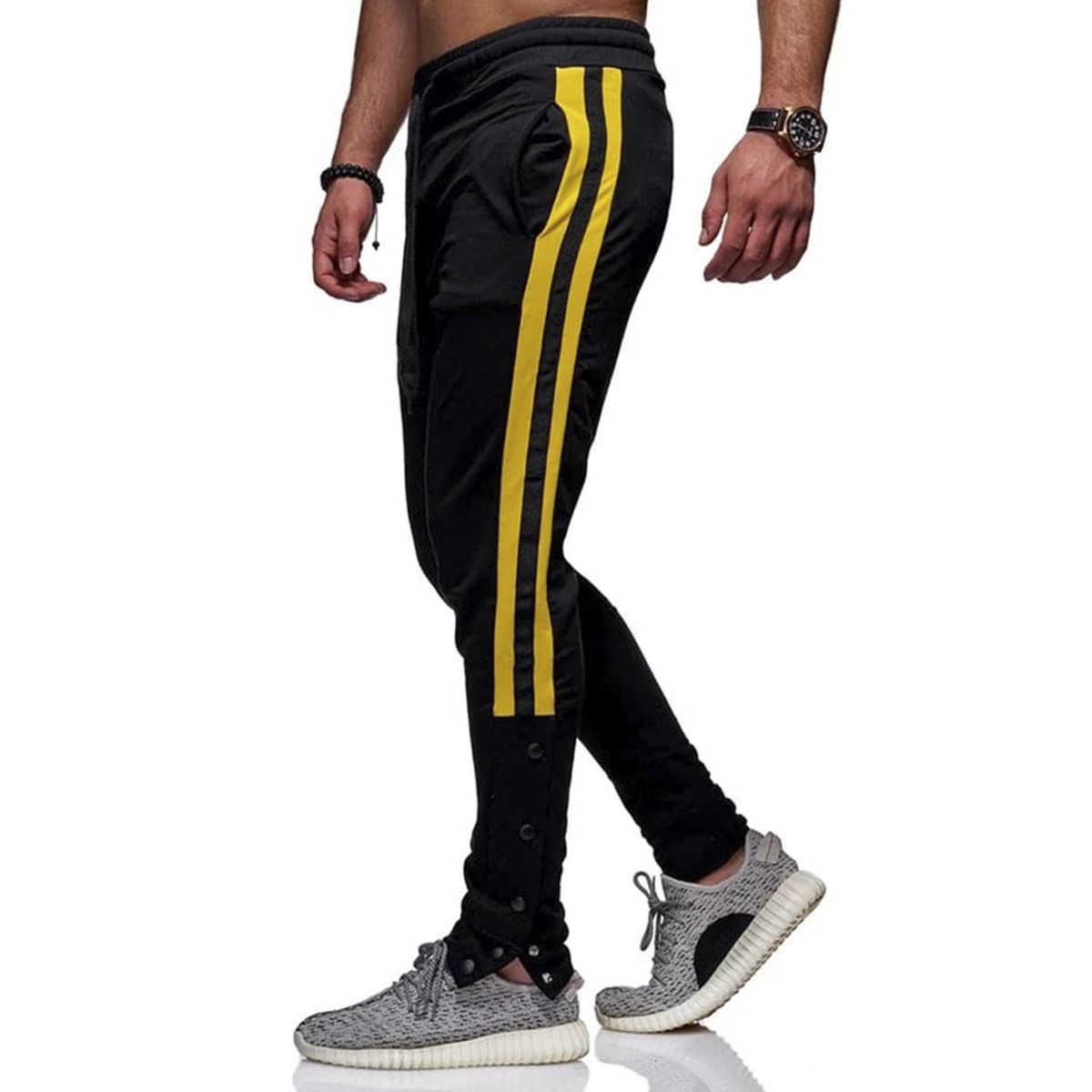 Black & Yellow Cotton Supper Skinny Rib Trouser for Man By Sowad Fashion House Code-727 - Joggers For Men