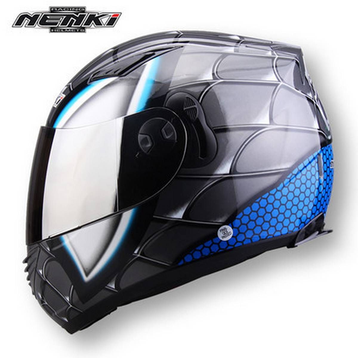 NENKI Iron Man spiderman motorcycle Fashion helmet men and women anti-fog dual lens seasons summer sun formula Full cover - Grey spider man XL