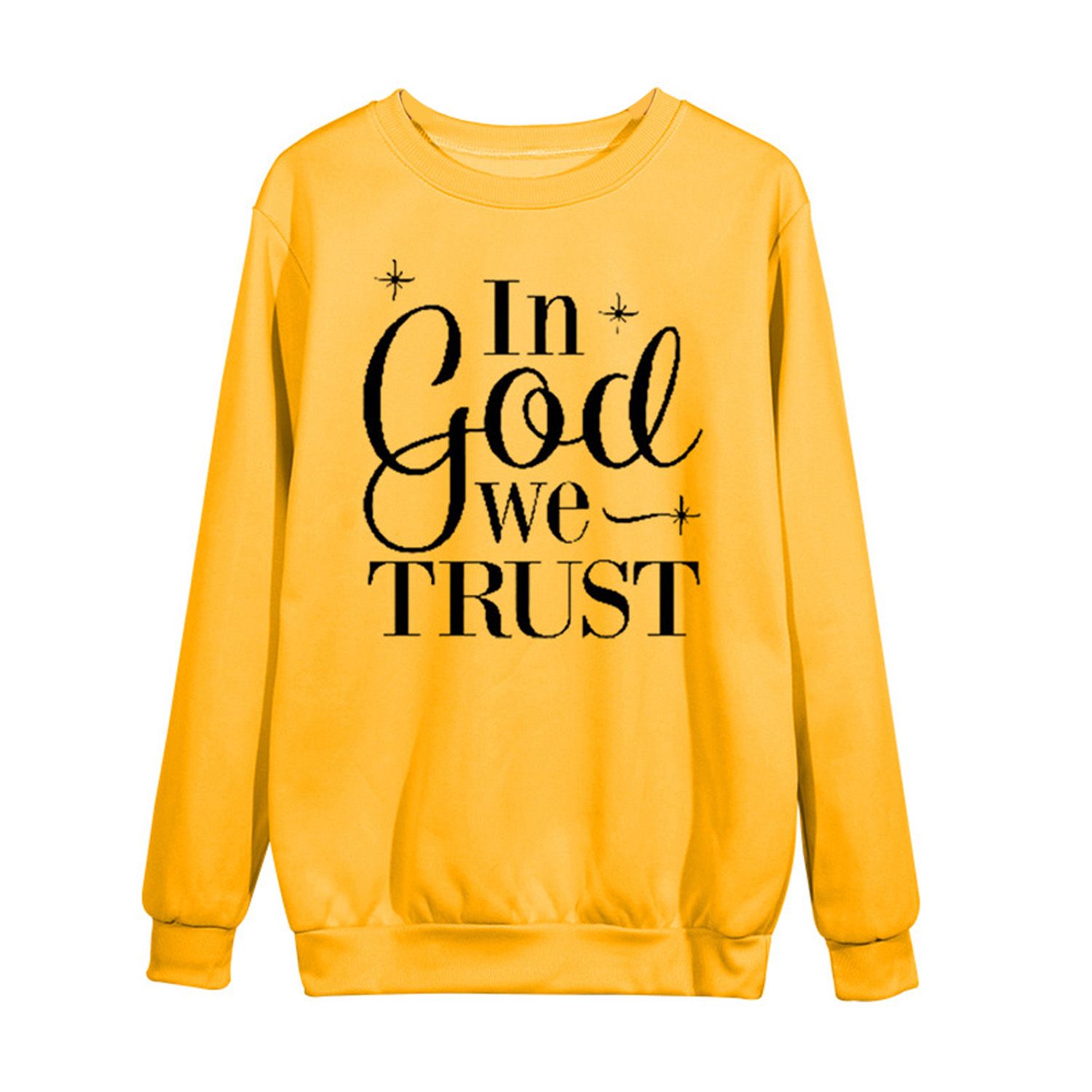 Women Pullover Attrtive Loose God Letter Women O-neck Top