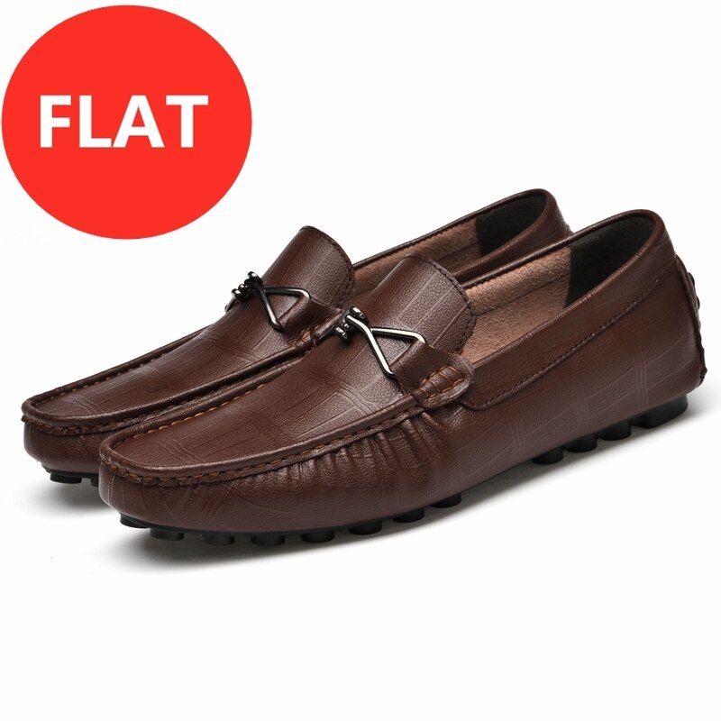 Comfortable Men Loafers /5cm Elevator Shoes Men Sneakers Black Brown Soft  Leather Men Flats Height Increase Taller Shoes