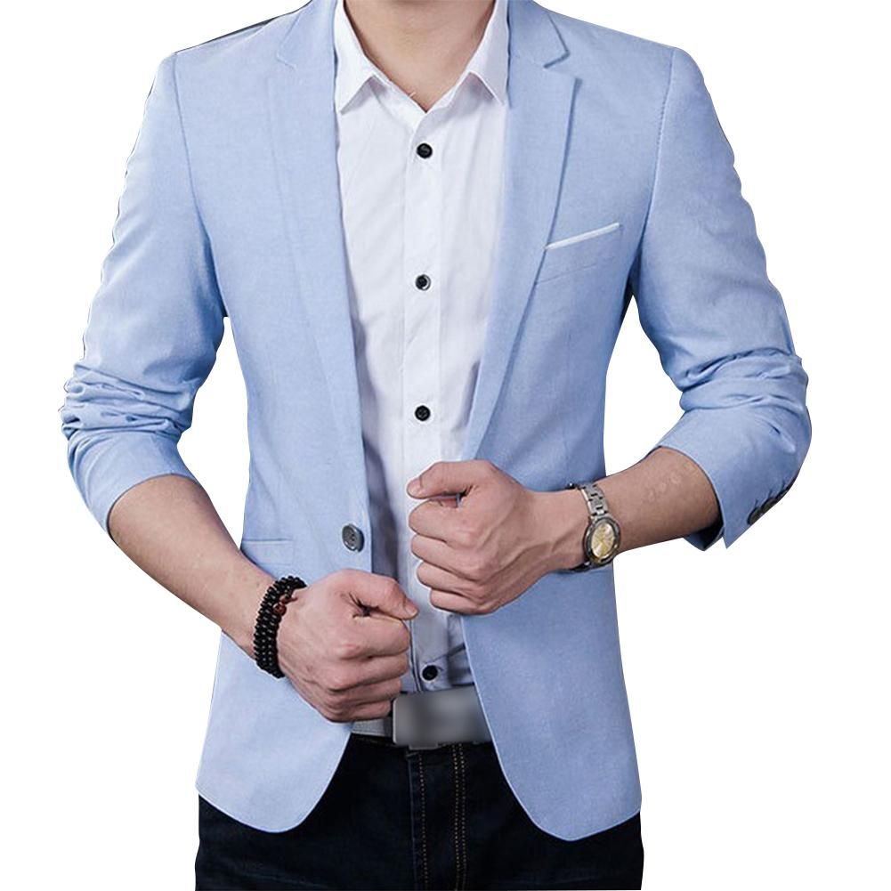 Men Casual Business Jacket One Button Slim Fit Suit Fashionable Coat Tops