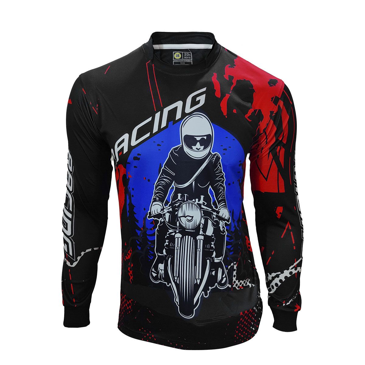 Both Side Printed Jersey With Stylish Design For Biker - T Shirt For Man