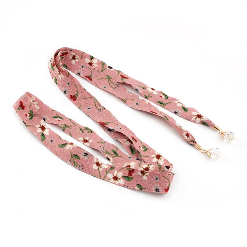 Loldeal 2.5x165cm New Fashion Color Pendant Silk Scarf Belt Women's Lace Decoration Simple All-Match Decorative Flower Waist Seal