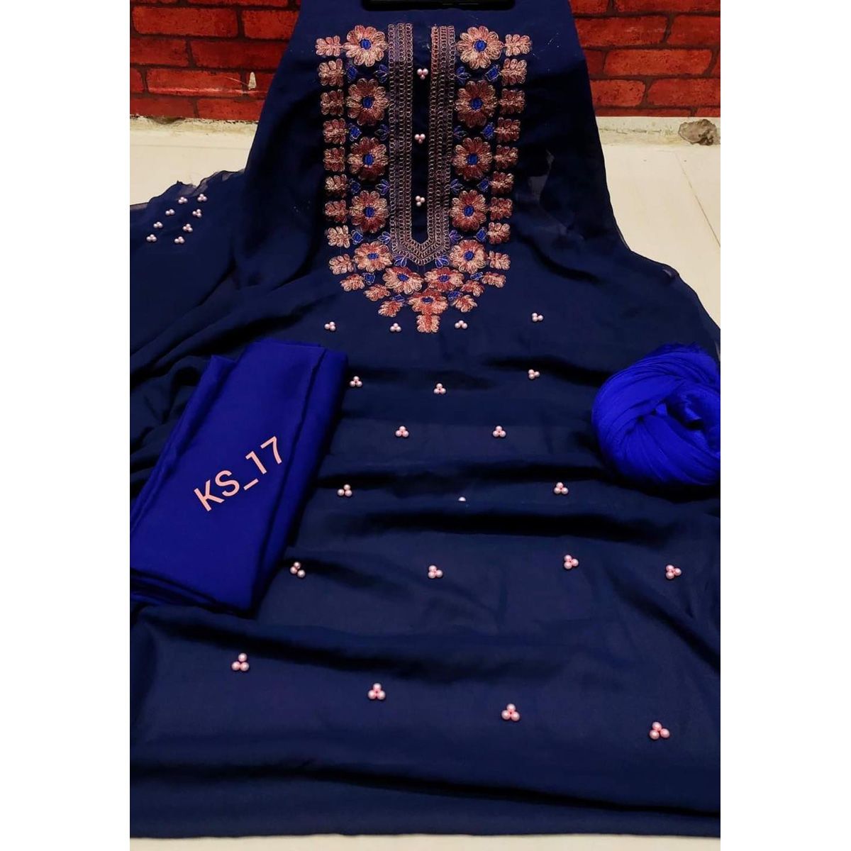 Unstitched Georgette Embroidery Salwar Kameez For Women