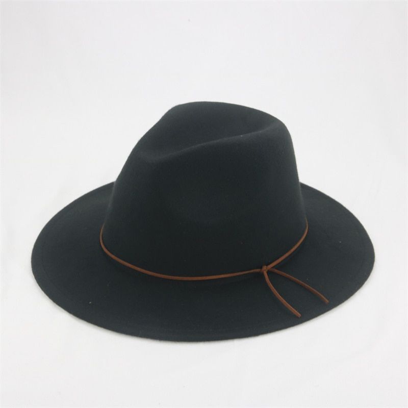 Fedora Hat Women's Hats Solid Black Khaki Band Rope Classic Casual Formal Wedding Decorate Men Hats Pamelas Y Tocados Para Bodas