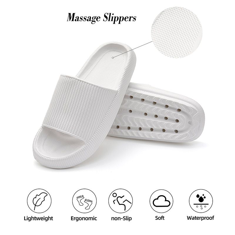Summer Outdoor Men's Slippers Alphabet Non-slip Slides Women Bathroom Ladies Flip Flops Beach Sandals Thick Platform Flat Shoes