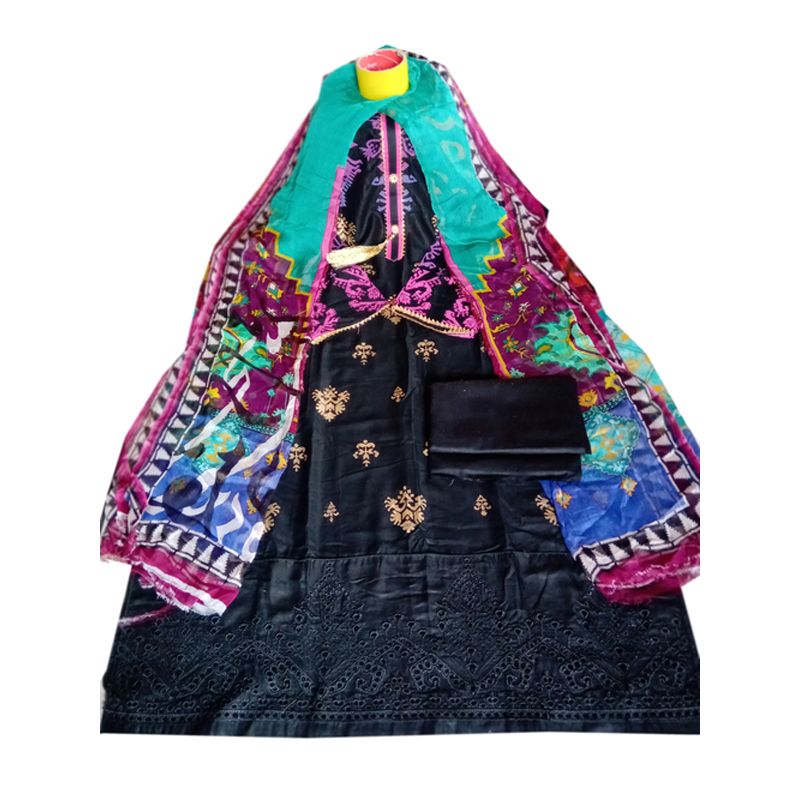 Unstitched  Cotton embroidery work Boutiques Three Piece For Women.