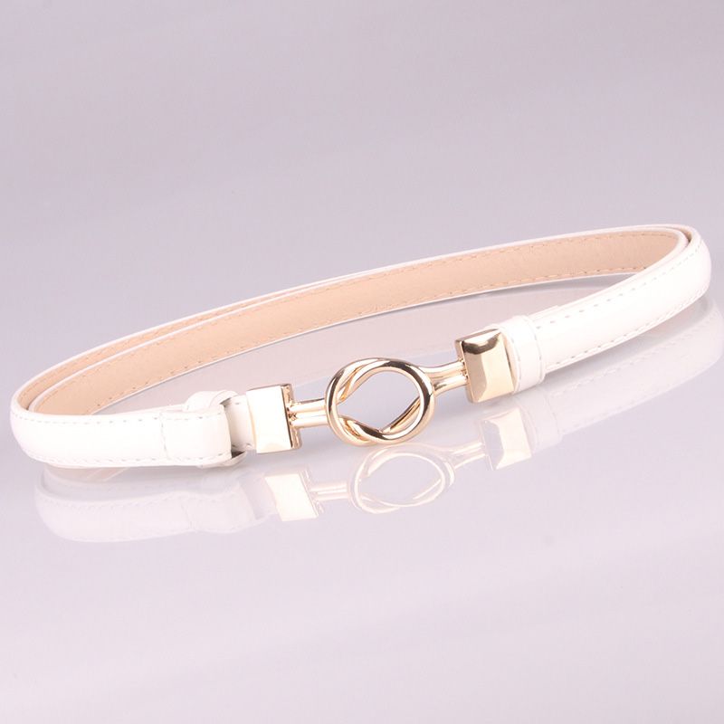 Loldeal 1.4x102cm Popular Women's Belt A Pair Of Buckles Adjusting Belt Women's Versatile Dress Decoration Thin Belt