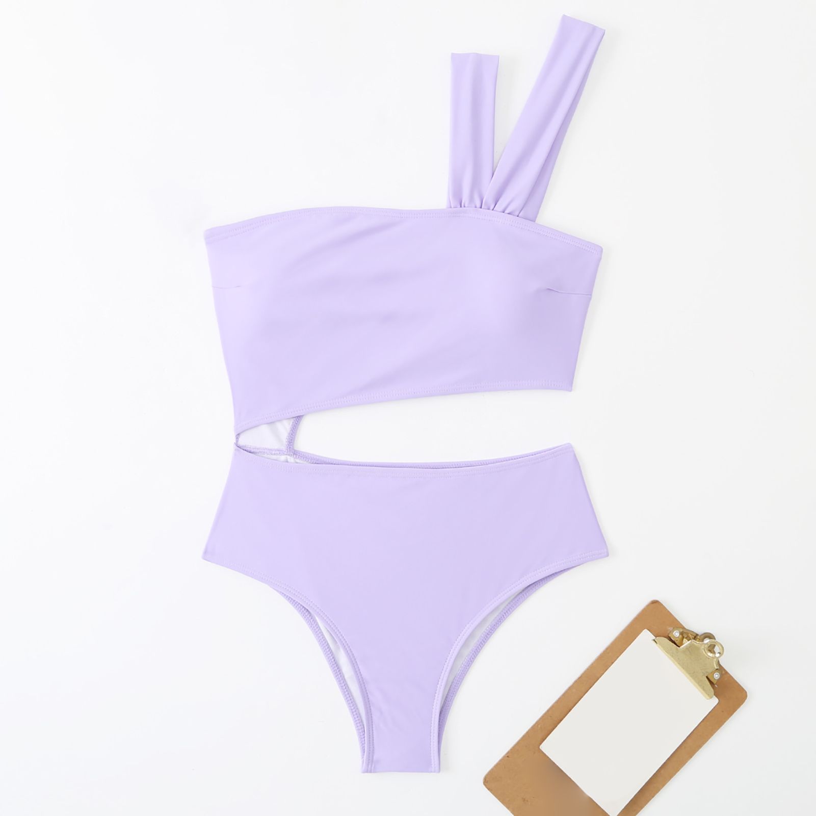 Bikini Shoulder Strap Colorblock Push-up Monokini