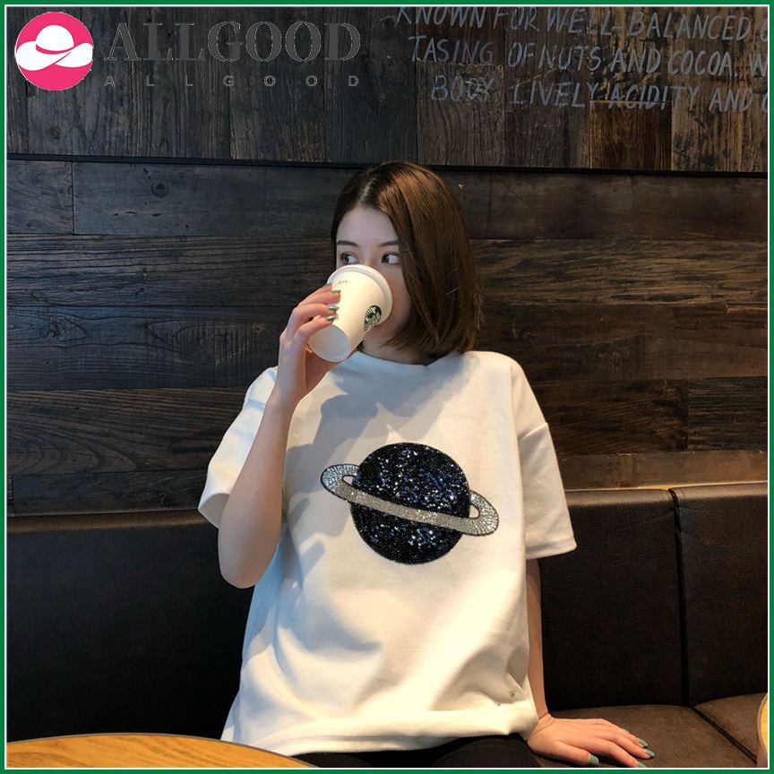 NEEDBO Summer T-shirt Women Black White Cotton Women Shirt Plus Size Embroidery Casual Loose Tshirts For Women O-neck T Shirt