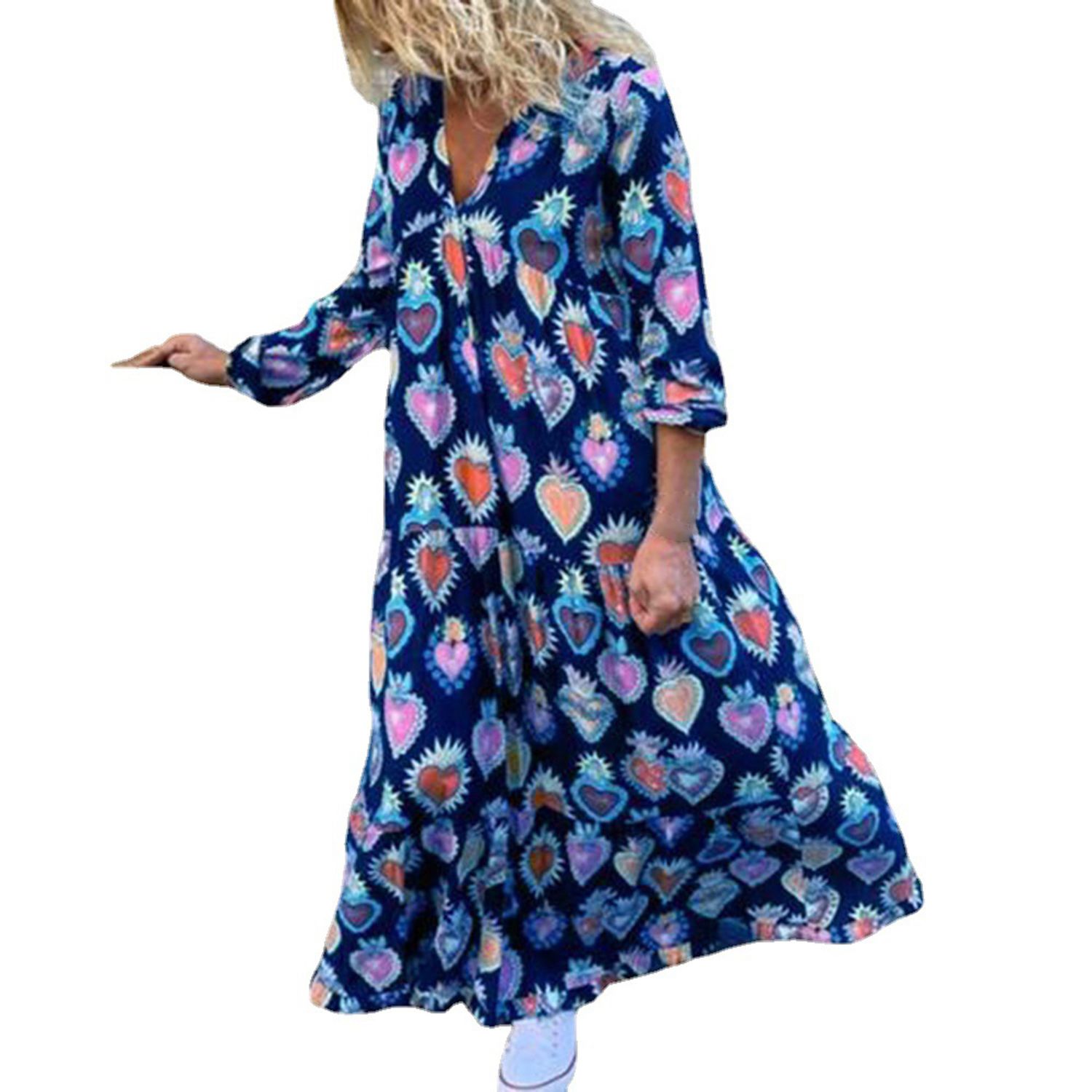 Dress Lightweight Loose Waist Long Dress