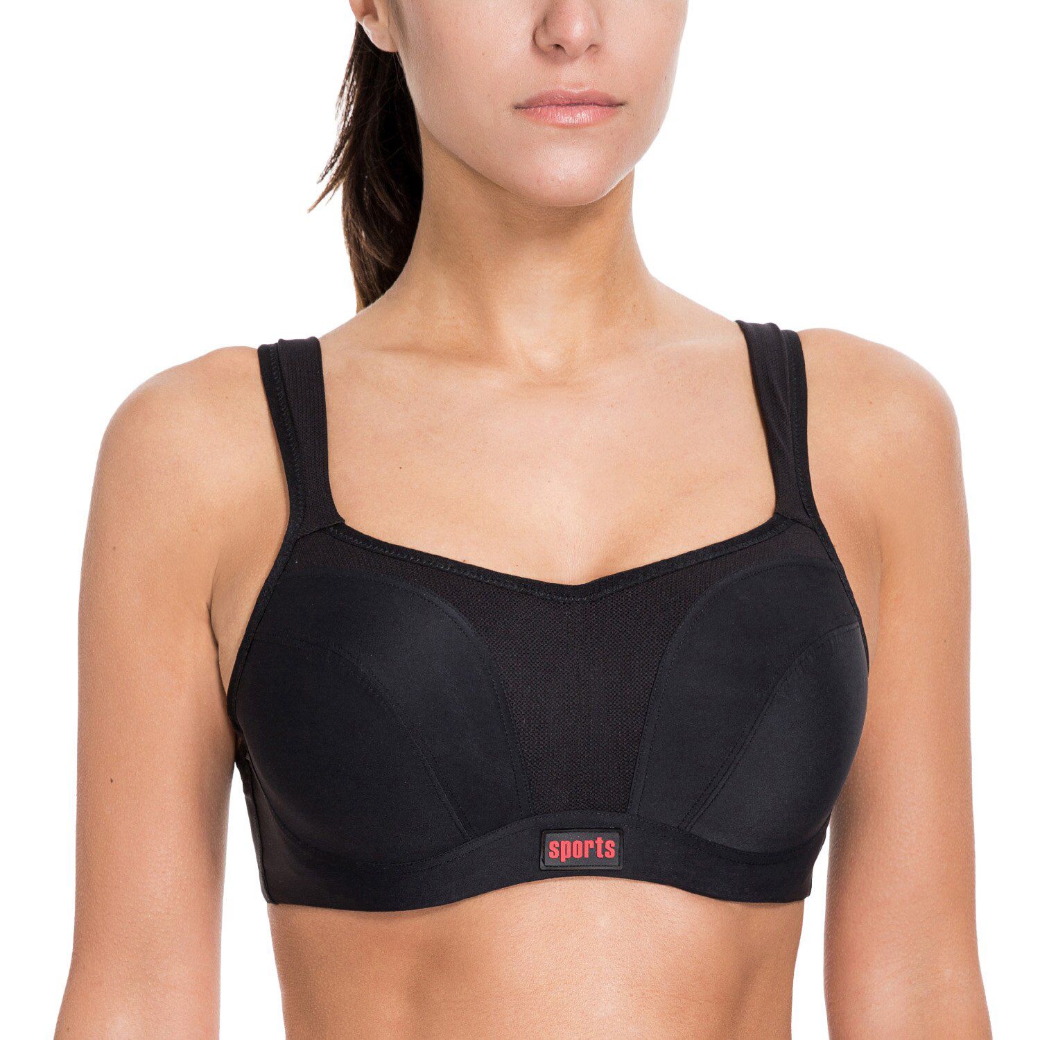 Women's Level 4 Maximum Support Molded Cups Active Bra Plus Size 32-42 B C D DD E F