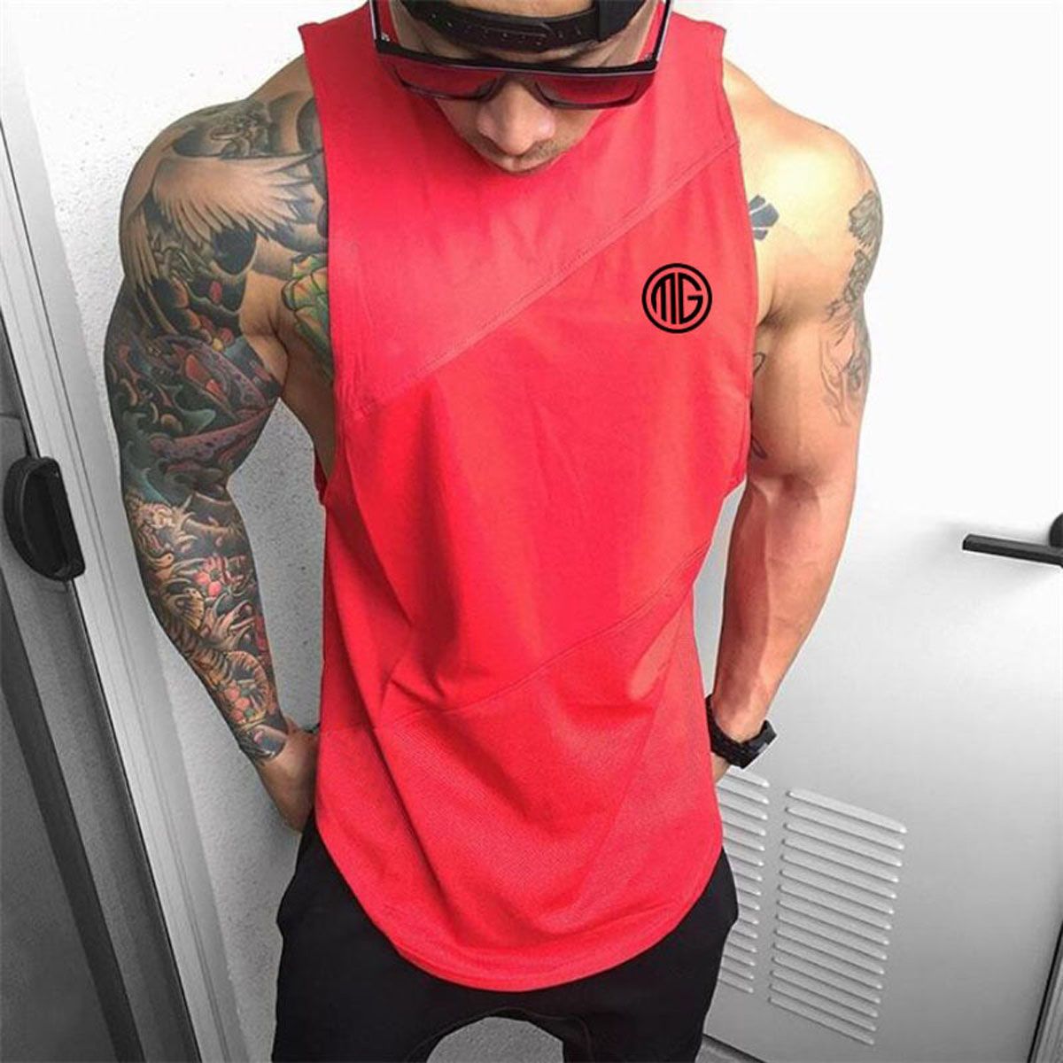 Bodybuilding Stringer TaTop with hooded Mens Gyms Clothing Fitness Mens Sleeveless Vests Cotton Singlets Muscle Tankops