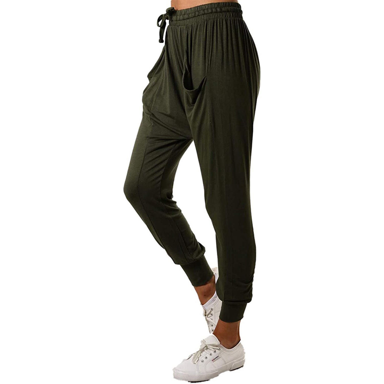 Women's Loose Joggers Pants, Lightweight Comfy Elastic Waist Drawstring Workout Lounge Pants with Pockets
