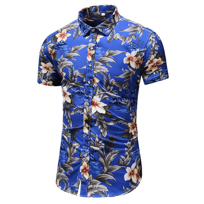 Summer Mens Hawaiian Shirt 2019 Men Casual Camisa Masculina Printed Mens Hawaiian Shirt Thin Short Sleeve Shirts 6xl