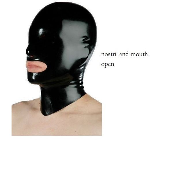 Latex fetish hoods unistandard seamless hats no rear zipper one piece style