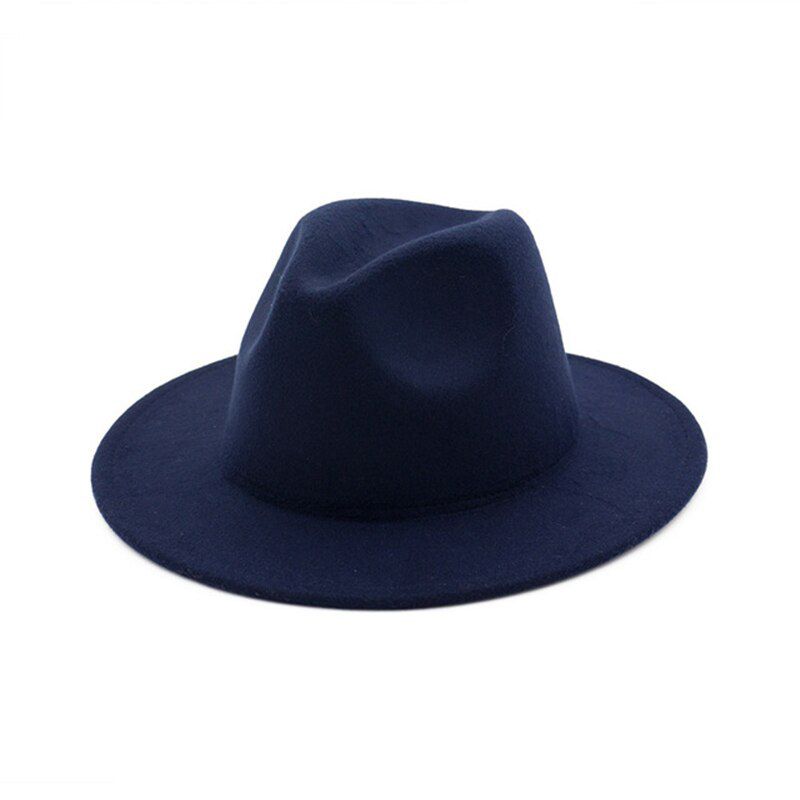 fedora hat Wide Brim autumn Hat Elegant Imitation Wool Camel Winter Wedding red Felt hats Church leather Vintage Hats