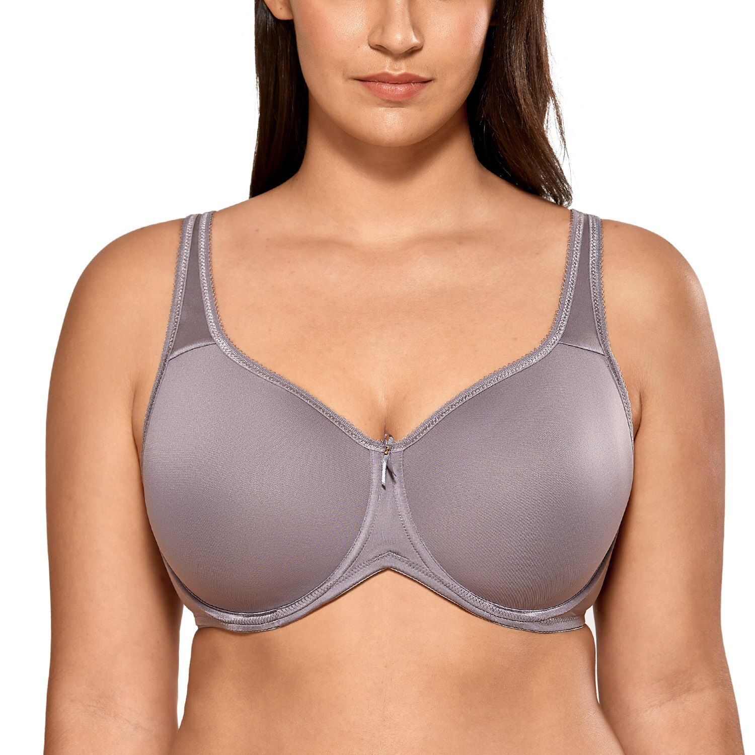 Women's Full Coverage Underwire Seamless Lightly Padded Basic T-shirt Minimizer Bra