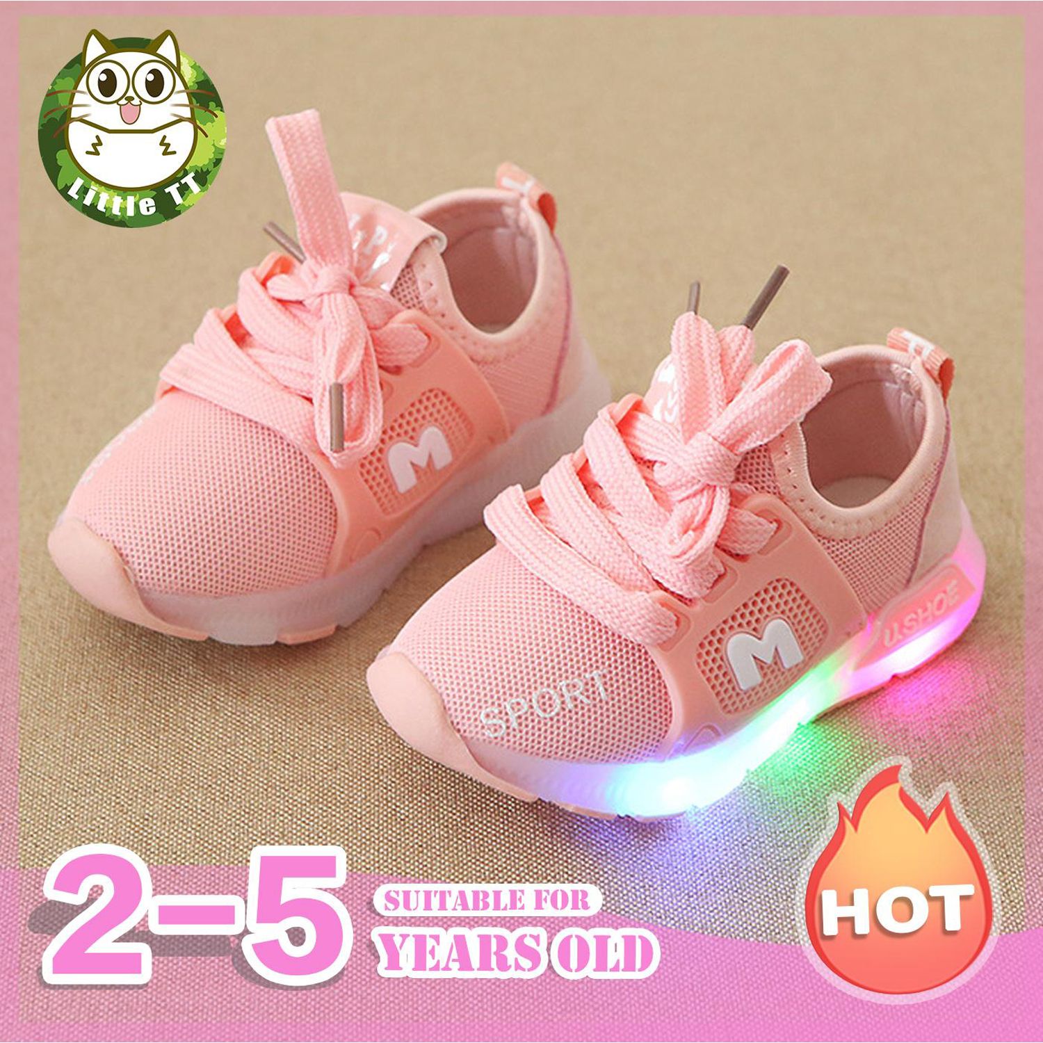 Children Led Light Shoes Boys Girls Luminous Athletic Kids Casual Non-slip Baby Sneakers