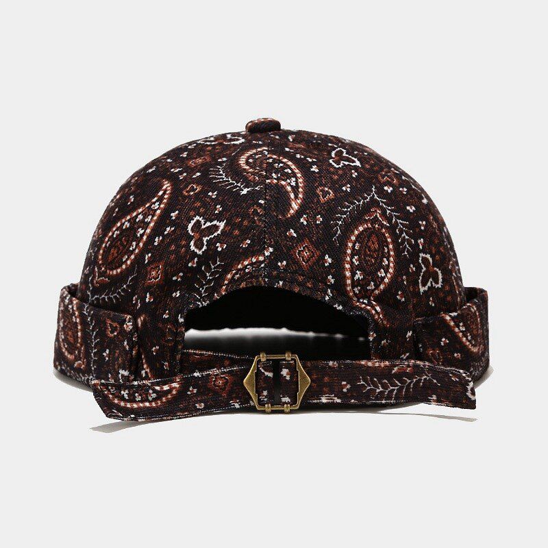 WZCX Paisley Printing Melon Cap Adjustable No Visor Hop UniFashion Street Dance Summer Men Beanie Hat Skull Cap
