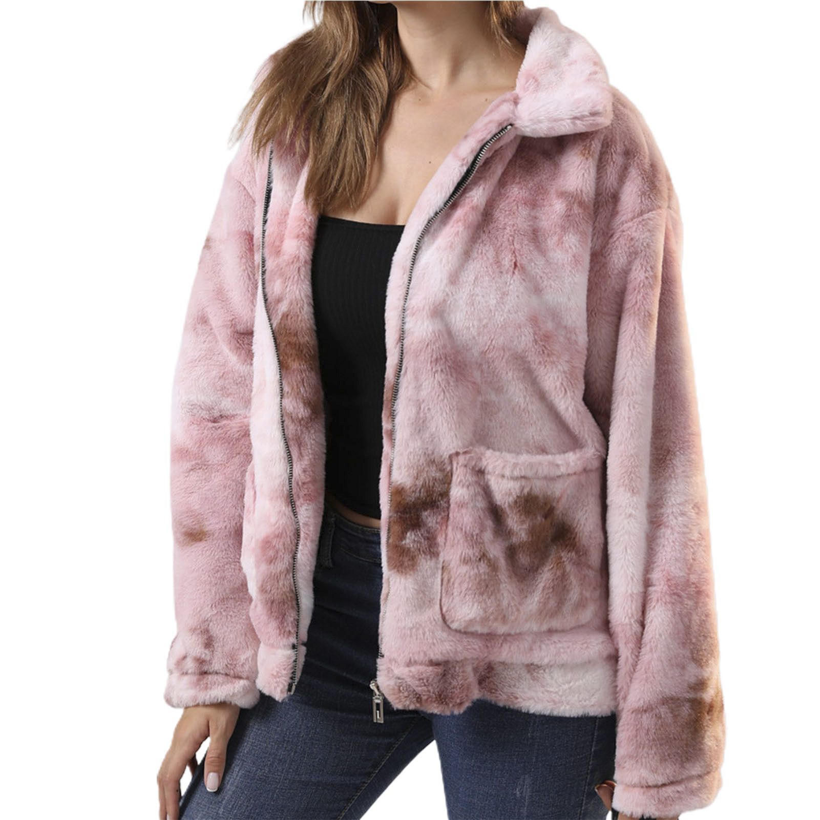 Lady Coat Long Sleeve Tie-dye Design Women Coat