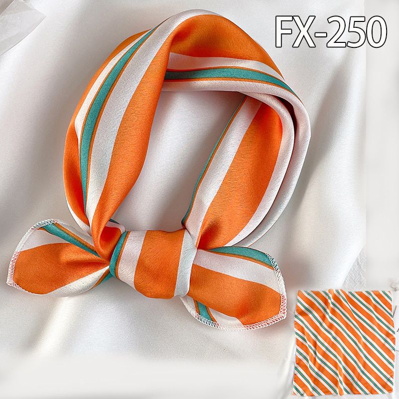 Lovely Heart Print Small Silk Scarf for Hair Tie Women Square Neck Scarves Foulard Female Bag Skinny Band Neckerchief Bandana