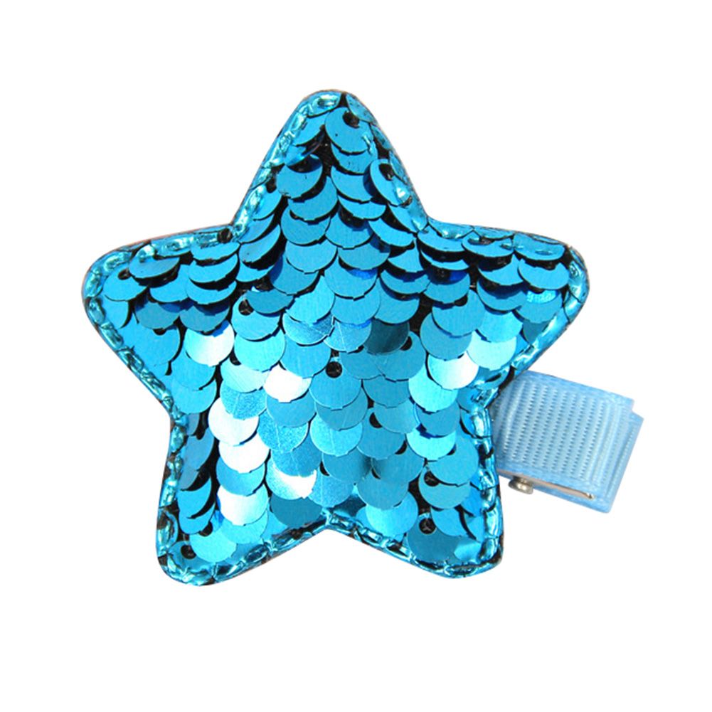 Children Baby Girls Shiny Sequins Five-pointed Star Shape Side Clip Hairpin