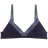 y Women Color Block Triangle Cup Le Wireless Cotton Bralette Unpadded Bra