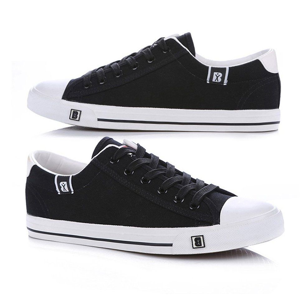 Renben Classic Solid Canvas Shoes Low-cut Casual Lace Up Canvas Shoes For Men