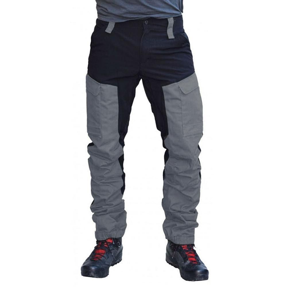 Men Pants Fashion Color Block Multi Pockets Sports Long Cargo Pants Work Trousers Men Clothing Streetwear Pants мужская одежда