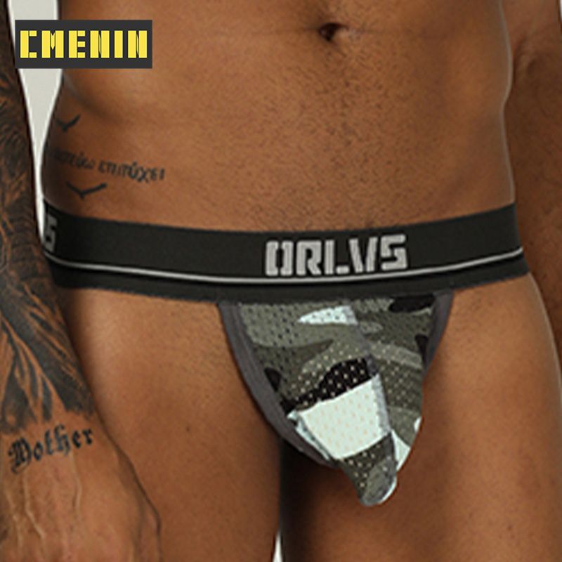 CMENIN 1pcs ORLVS (1 Pieces) Men Underwear thongss G String Male Panties Mesh Breathable Briefs Jockstrap For Male Sports OR190