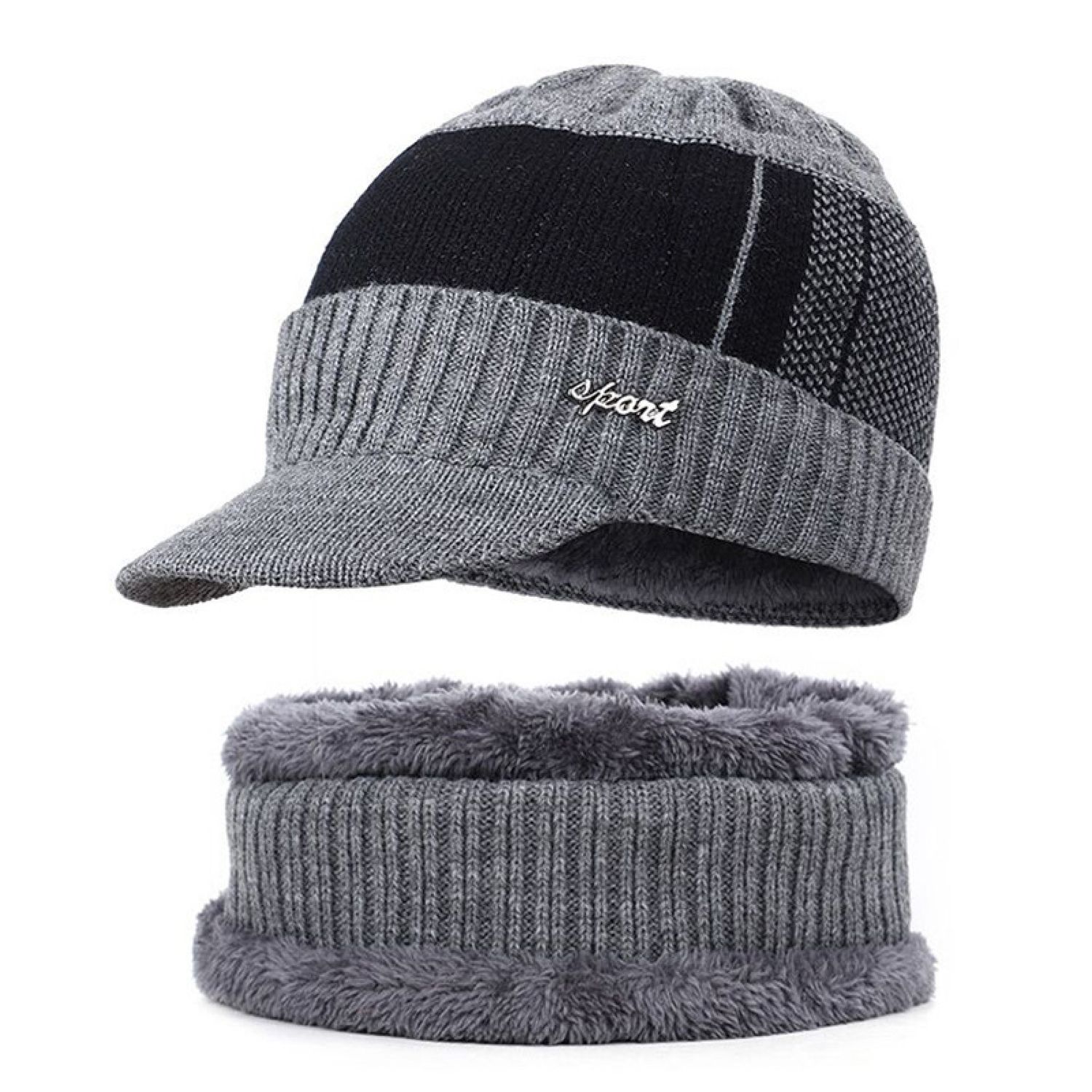 Man Winter Scarf Set Casual Cool Weather Man Winter Scarf Set