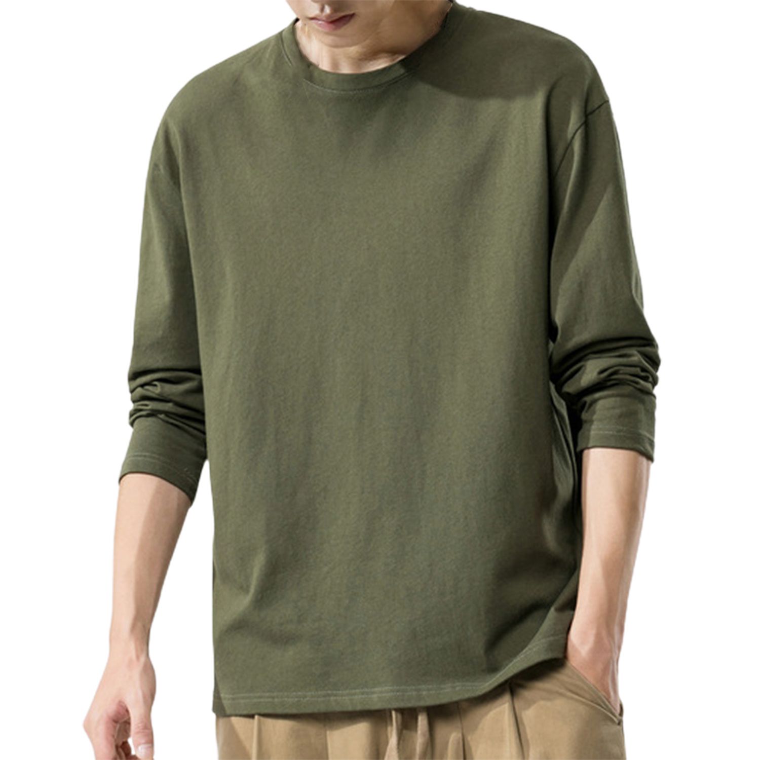 Men Shirt Solid Color Wear Resistant Student Shirt