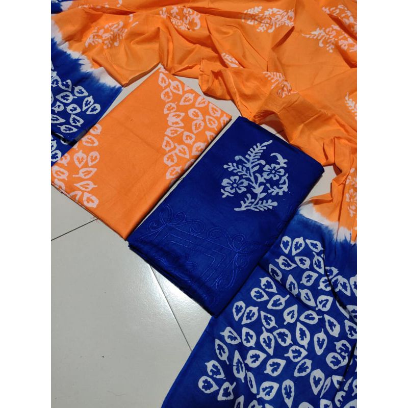 NEW Unstitched Tai Dai Batik Cotton Salwar Kameez for Women