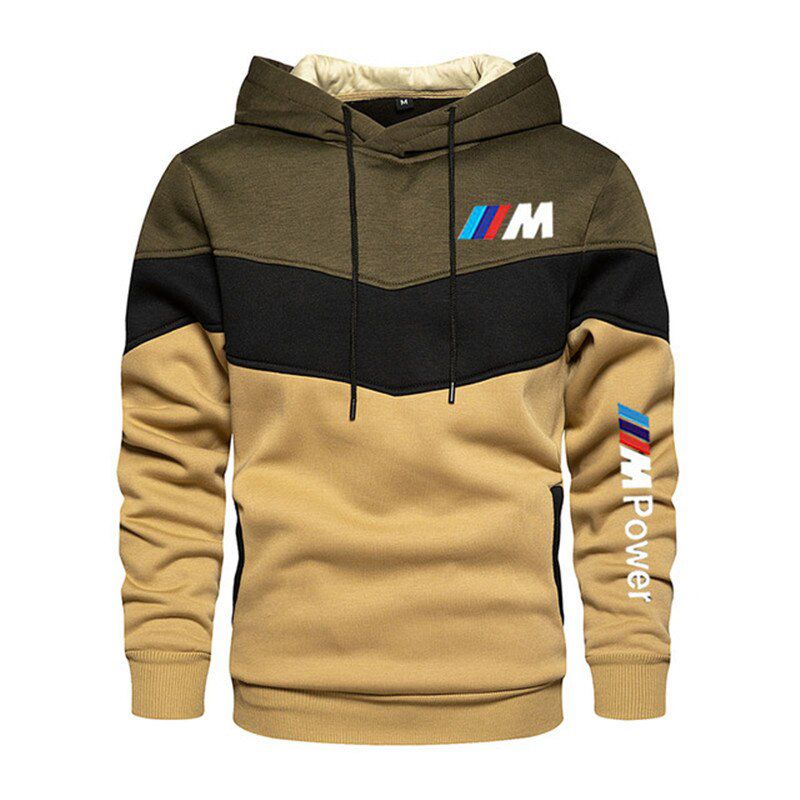 BMW M brand Splicing hooded sweatshirts men's sportswear brand printing casual fashion men's/women's hoodies S-XXL