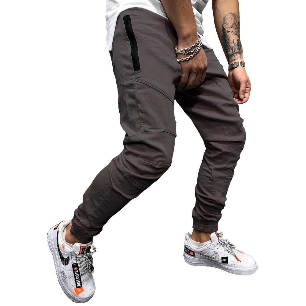 Pencil Pants Joggers Sweatpants Mens Hip Hop Solid Slim Trousers Autumn Winter Male Casual Fashion Streetwear Cotton Trackpants