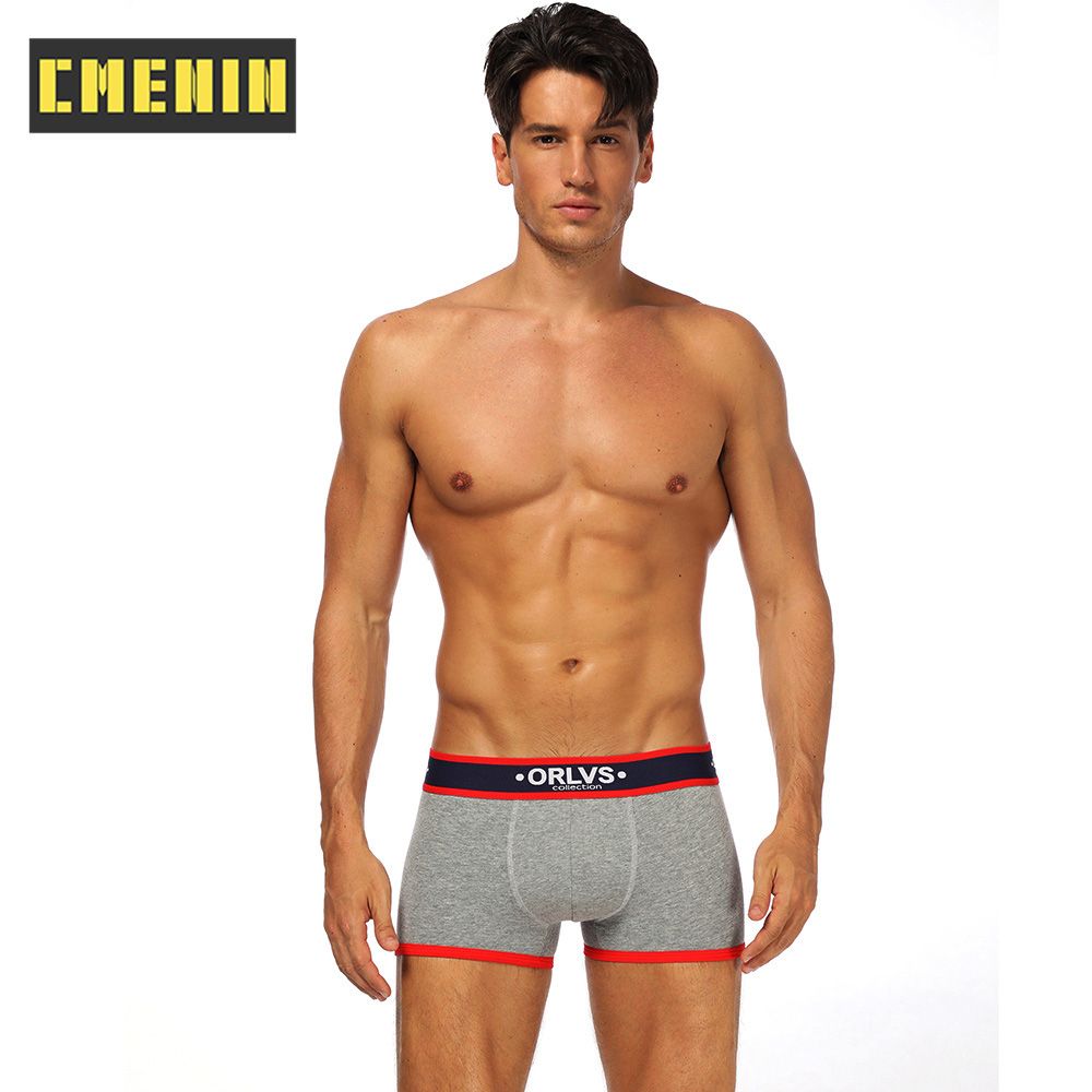 CMENIN 1pcs ORLVS (1 Pieces) High Quality Nylon  Men Underwear Boxer Trunks Low waist Mens Boxershorts Underpants Boxers Striped Panties OR138