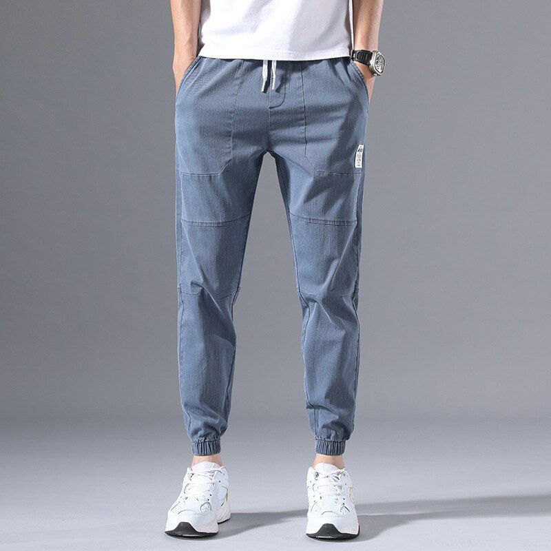 Elastic Waist Jogger Mens Casual Pants Ankle Length Harem Pant Sportwear Sweatpants Breathable Joggers Trousers