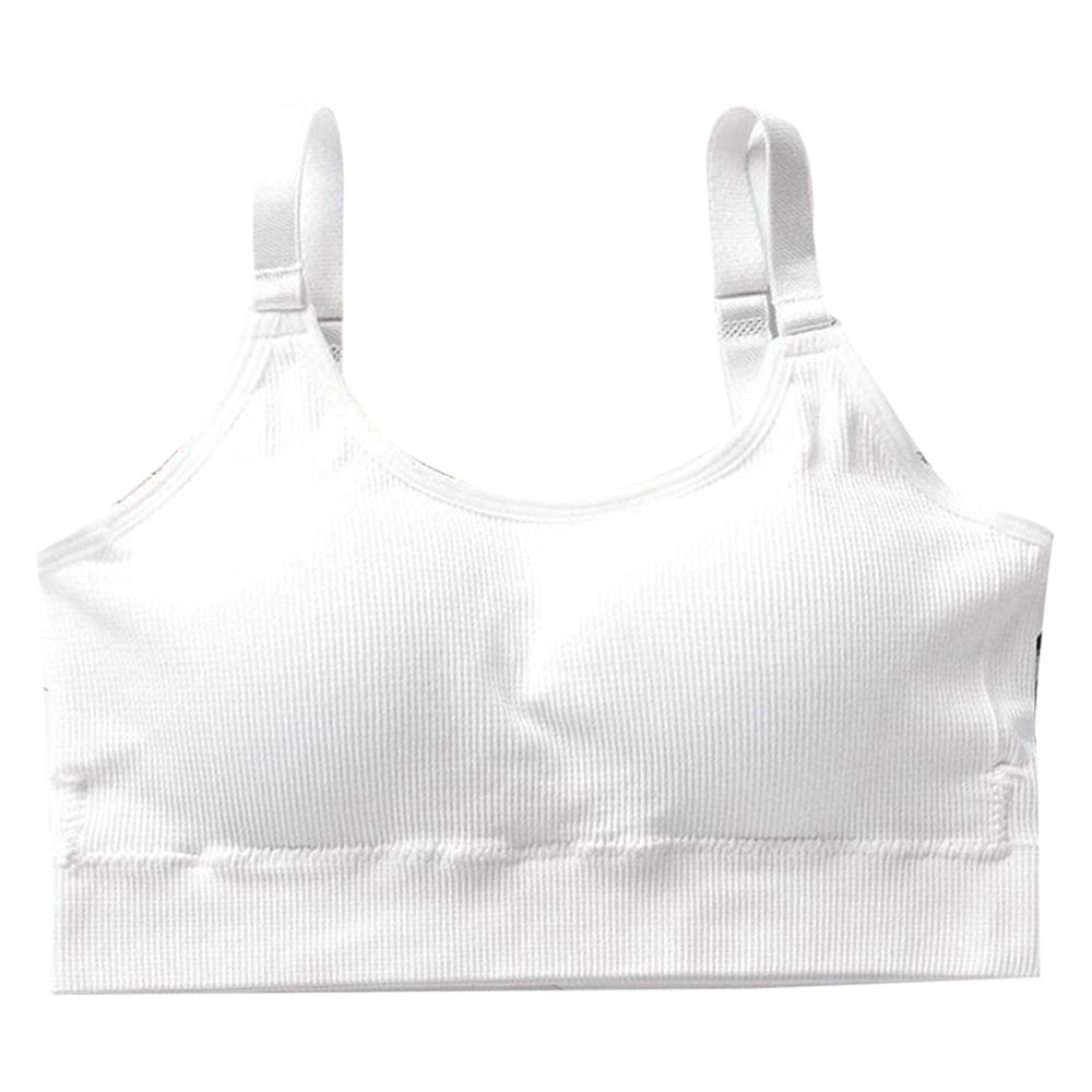 Women Padded Wireless Elastic Ribbed Tube Top Bra Underwear